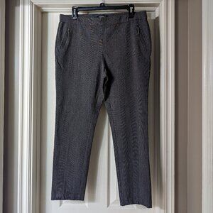 3/$23 Roz & Ali Petite Ankle Dress Pants Grey Plaid Size 14p